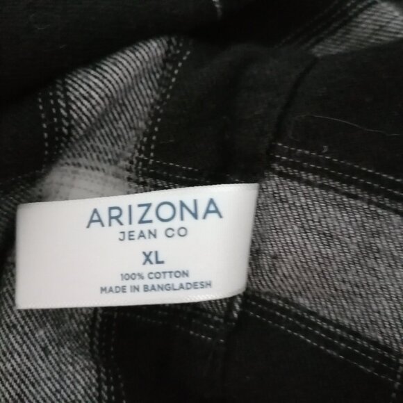 Arizona Jeans Co Womens Black Long Sleeve Check Collared Button Up Shirt Size XL - Picture 8 of 8